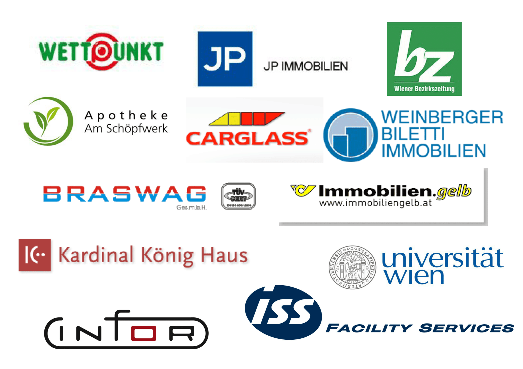 Referenzen und Partnerlogos zufriedener Kunden bei Betriebsauflösungen mit AUSRäumer